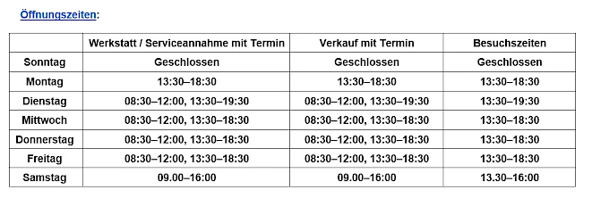 Opening hours of Honda Motorrad Zürich AG in Volketswil – workshop, service and sales