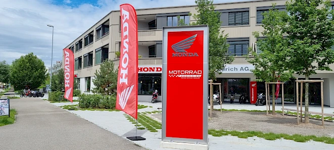 Motorcycle shop in Zurich – showroom with new Honda motorcycles in stock