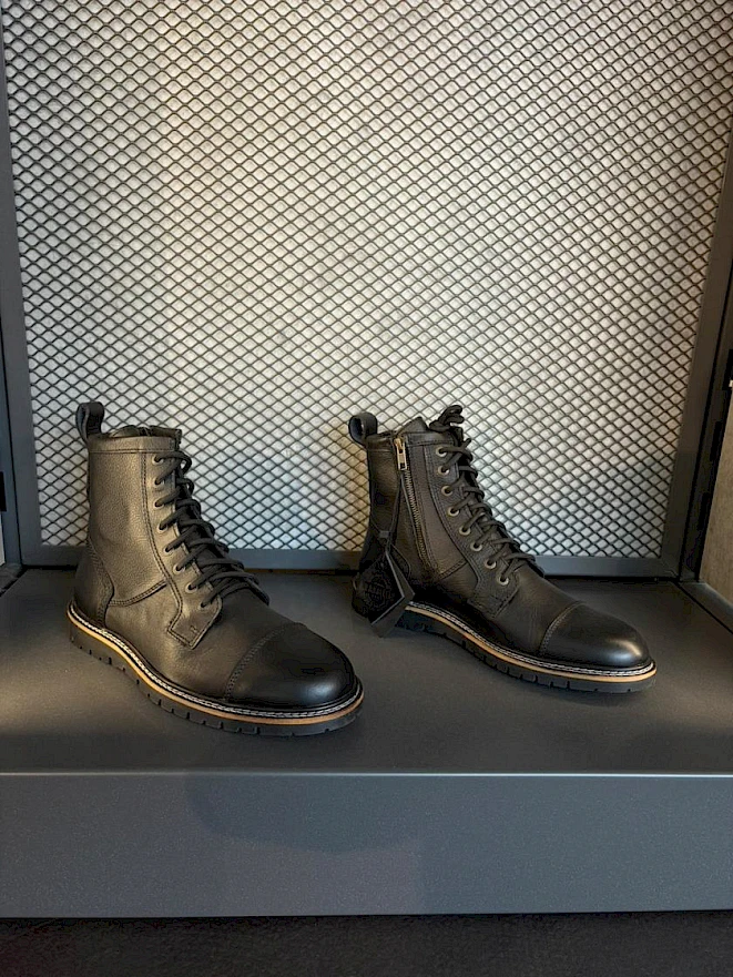 Bottes moto – bottes en cuir noires en rayon