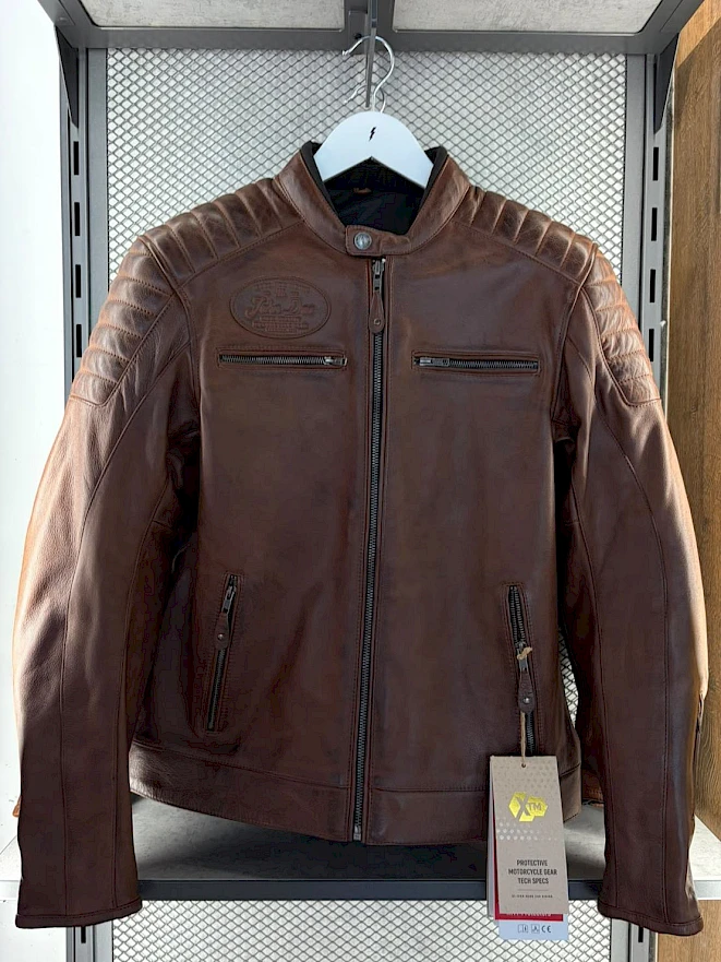 Giubbotto moto in pelle – giacca vintage marrone