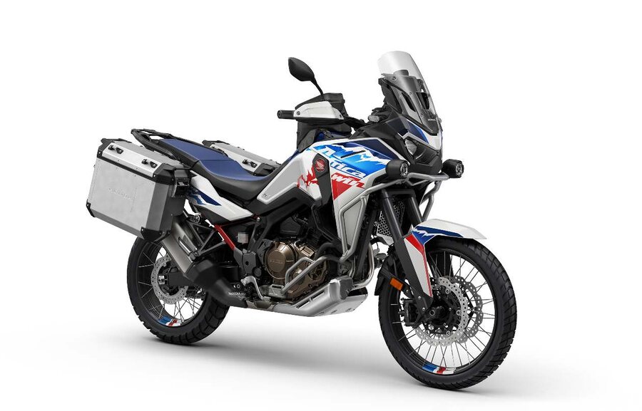 Honda Africa Twin CRF1100 with aluminium panniers, screen and hand guards from the genuine accessory range