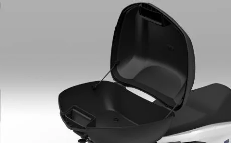 Accessoire d’origine Honda EM1e – top case ouvert avec espace de rangement