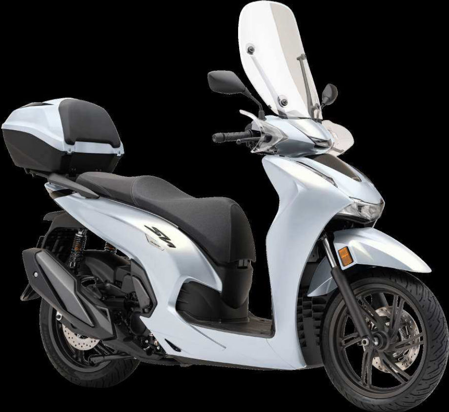 Scooter Honda SH350 avec accessoires d’origine : Smart Box 35 l et bulle