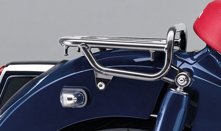 Honda Super Cub C125 genuine accessories: chrome rear carrier