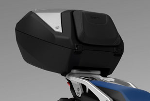 Honda Transalp XL750 genuine accessories – top box on the carrier