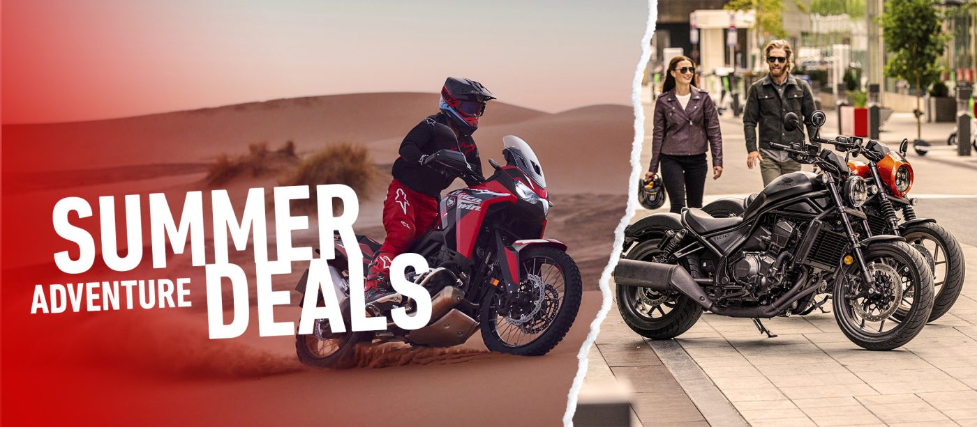 Honda promotion SUMMER ADVENTURE DEALS motorbike offer